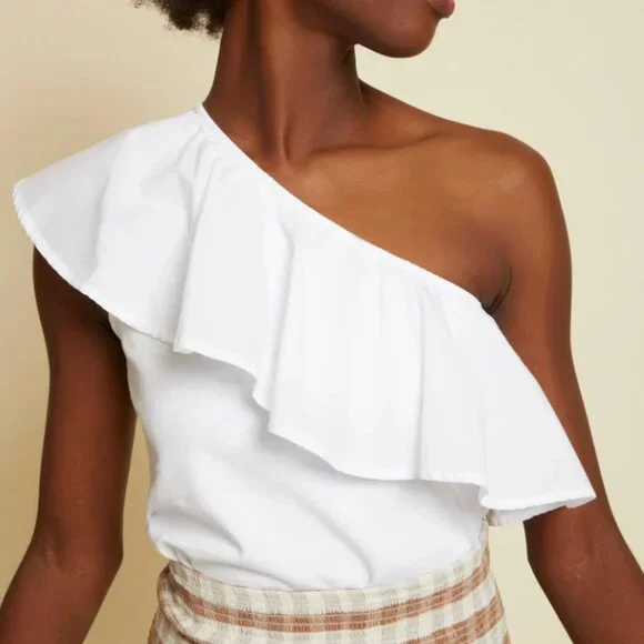 Nation "Noella" Ruffled one shoulder top - Picture 1 of 5